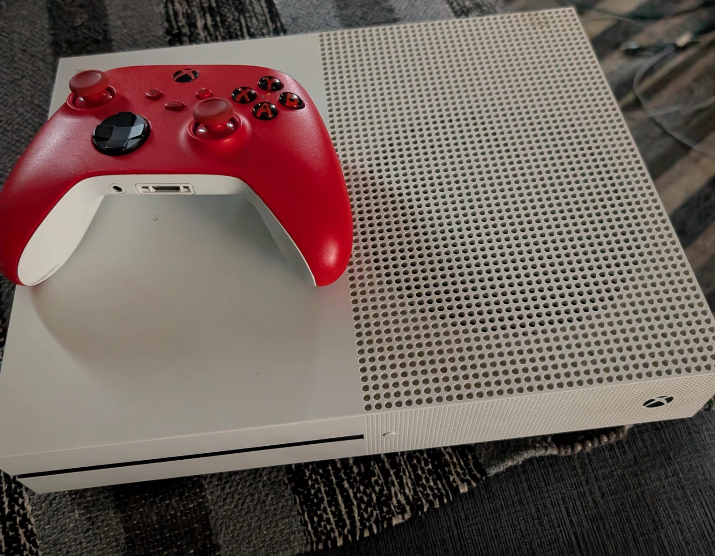 Xbox One S Console with red controller.   & Games combo
