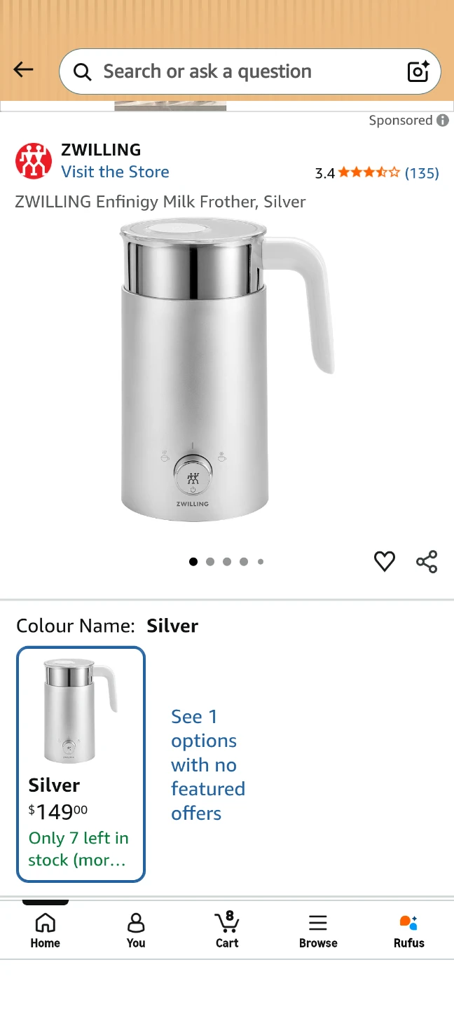 ZWILLING ENFINIGY Milk frother, 400 ml, silver - photo 3