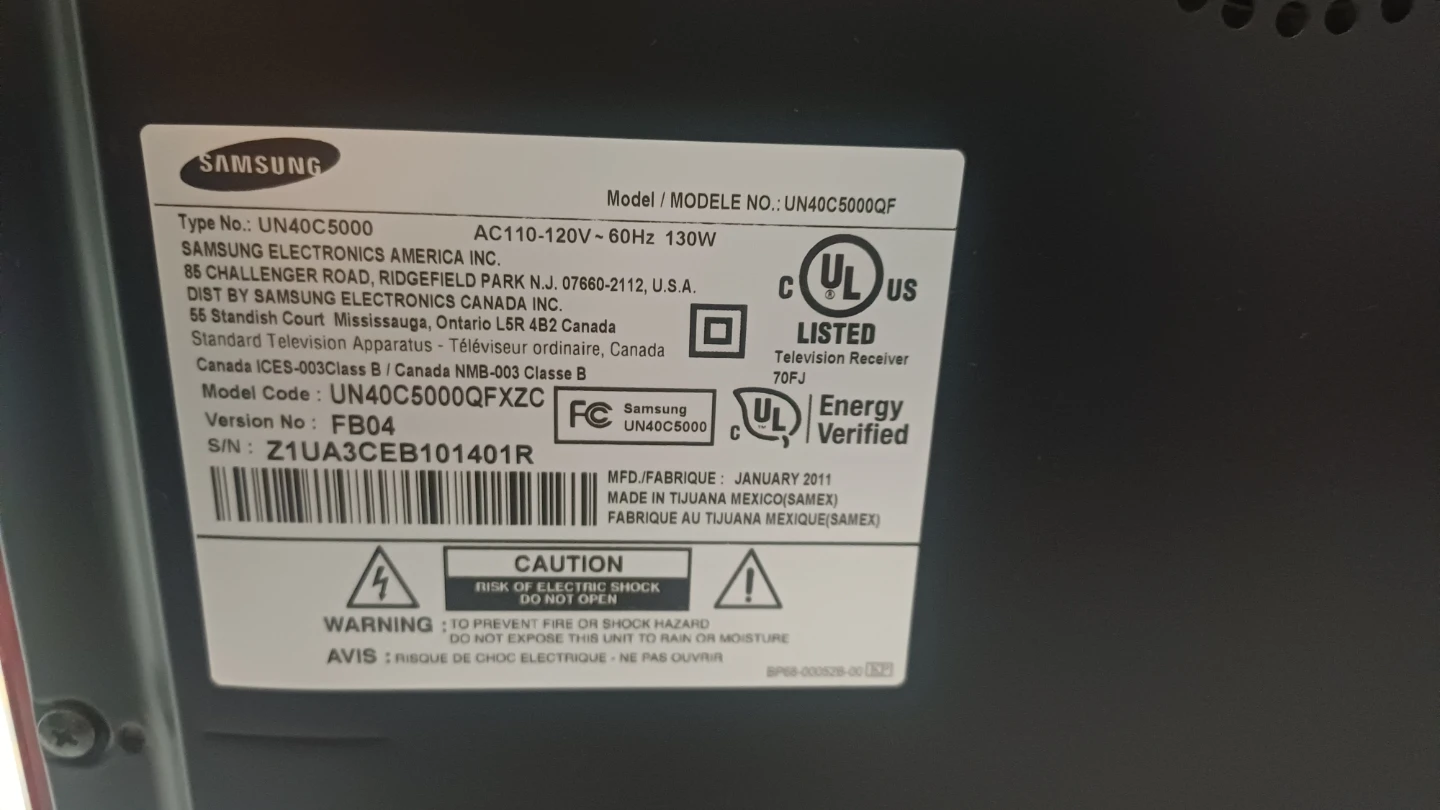Samsung UN40C5000 40" LED TV