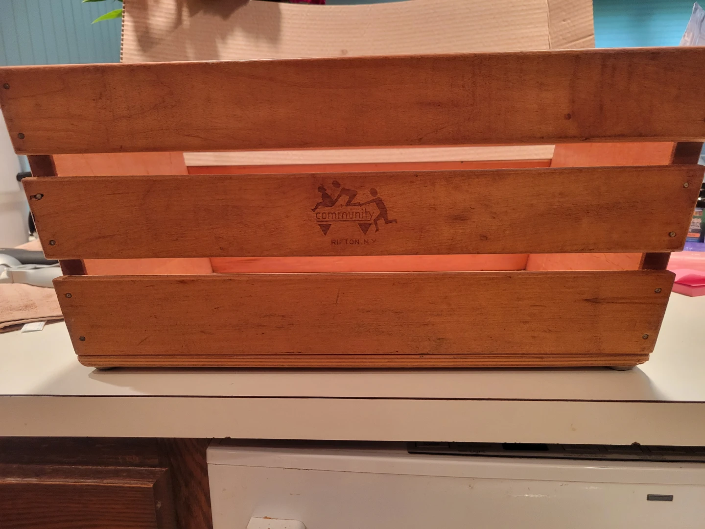 Vintage Wooden "Community" Crate