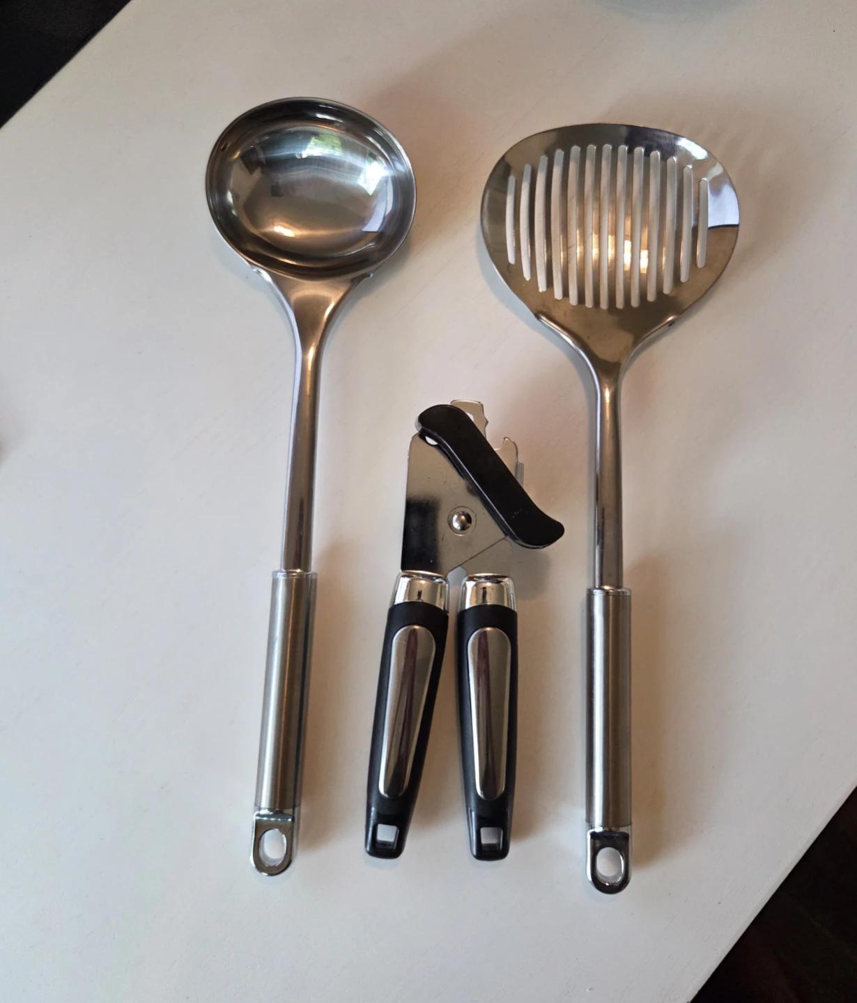 Kitchen Utensil Set - Ladle, Slotted Spoon, Can Opener
