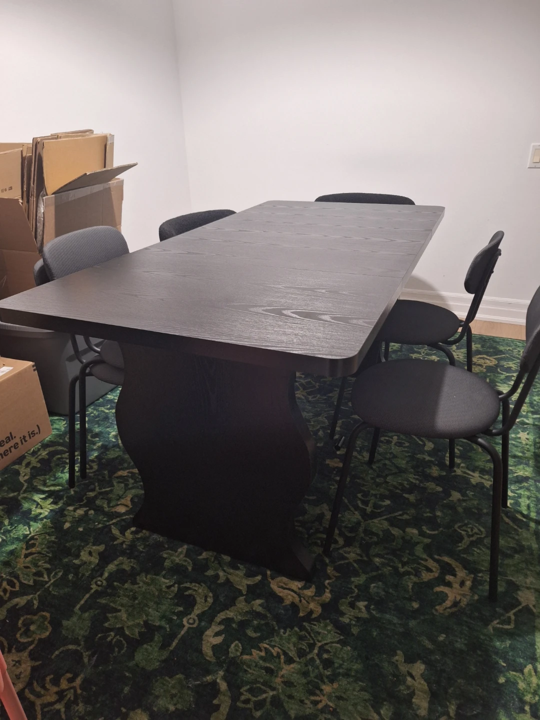 63 inch - Black Rectangle Wood Dining Room Table