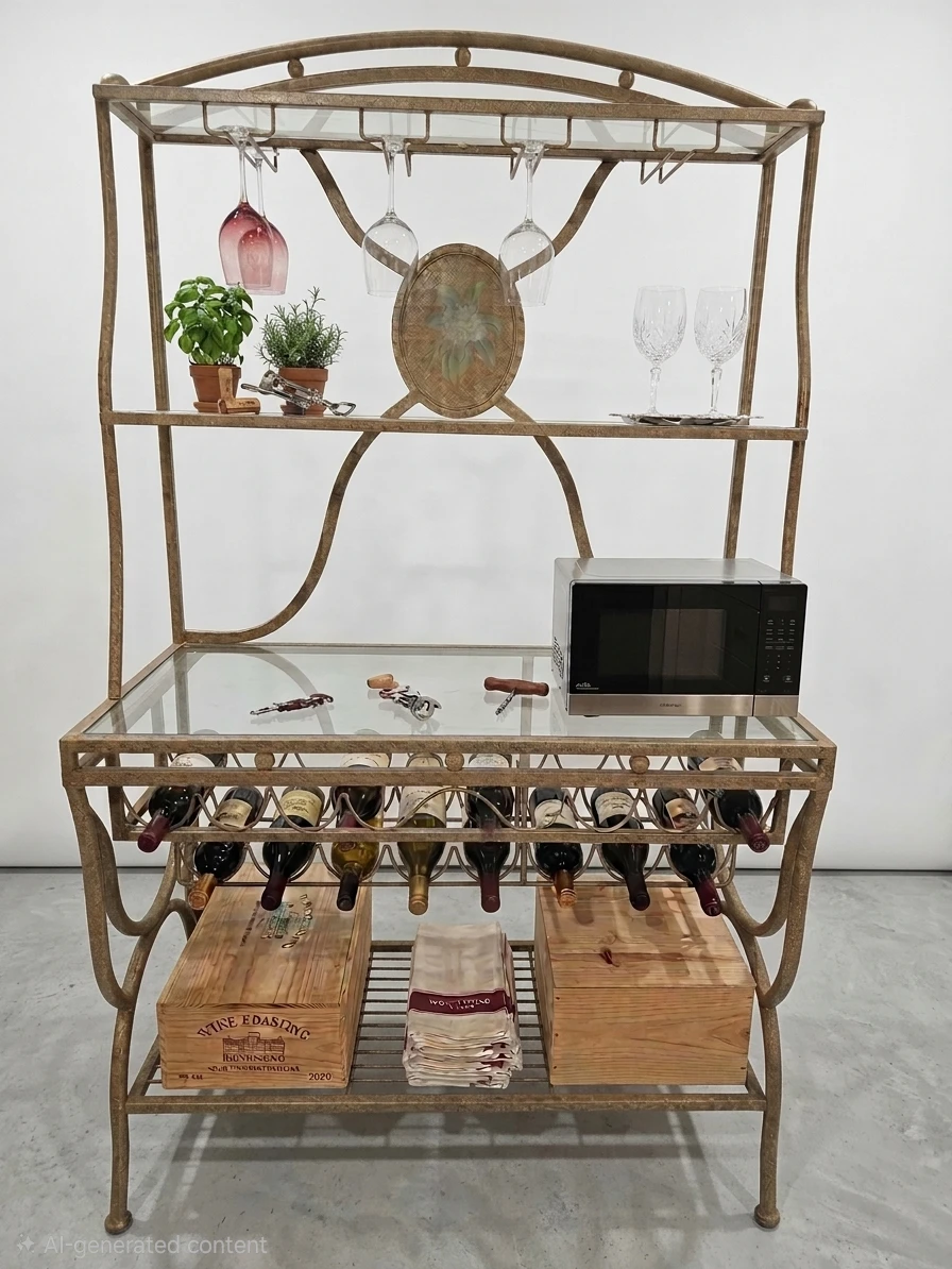 Strong and heavy duty  Tropical Glam Metal & Glass Baker's Rack