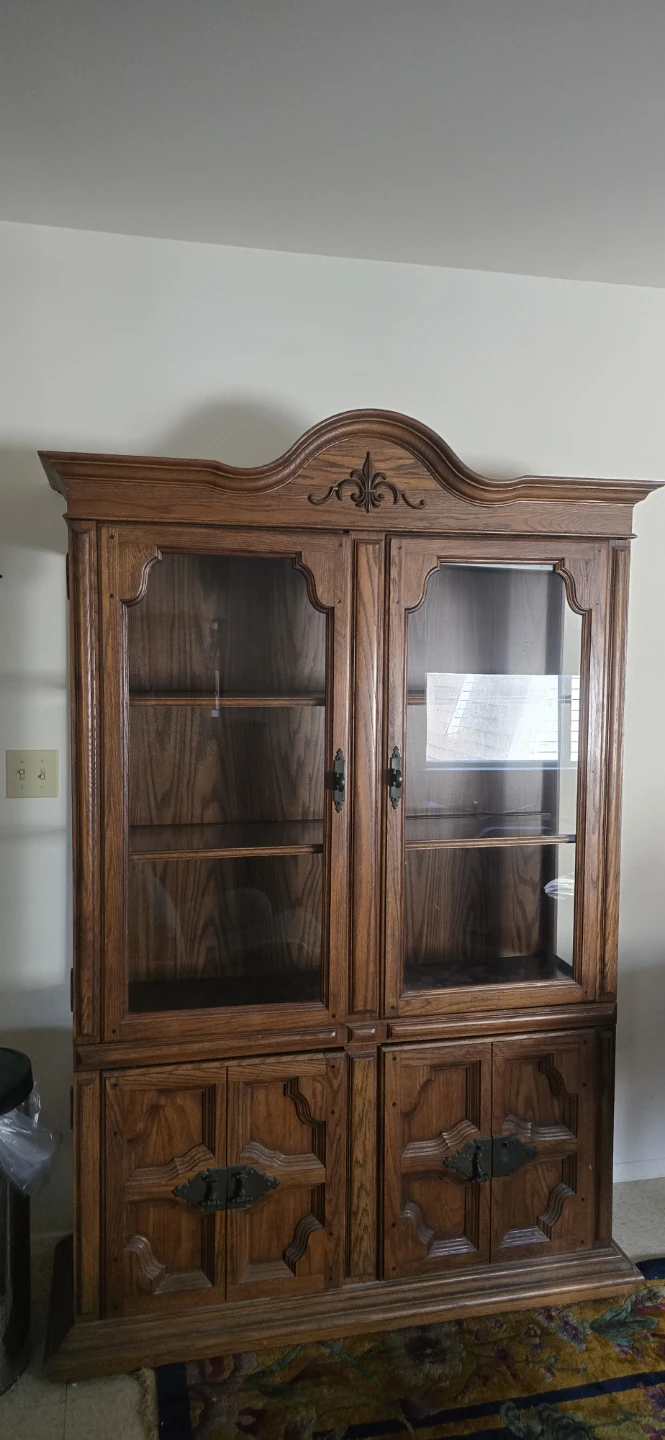 Wooden China Cabinet with Glass Doors
