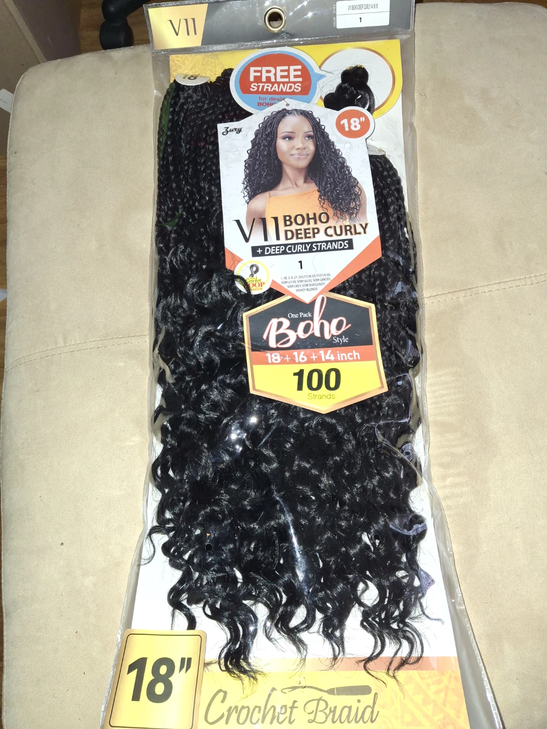 V11 Boho Deep Curly Crochet Braid Hair 18" + 16" + 14"