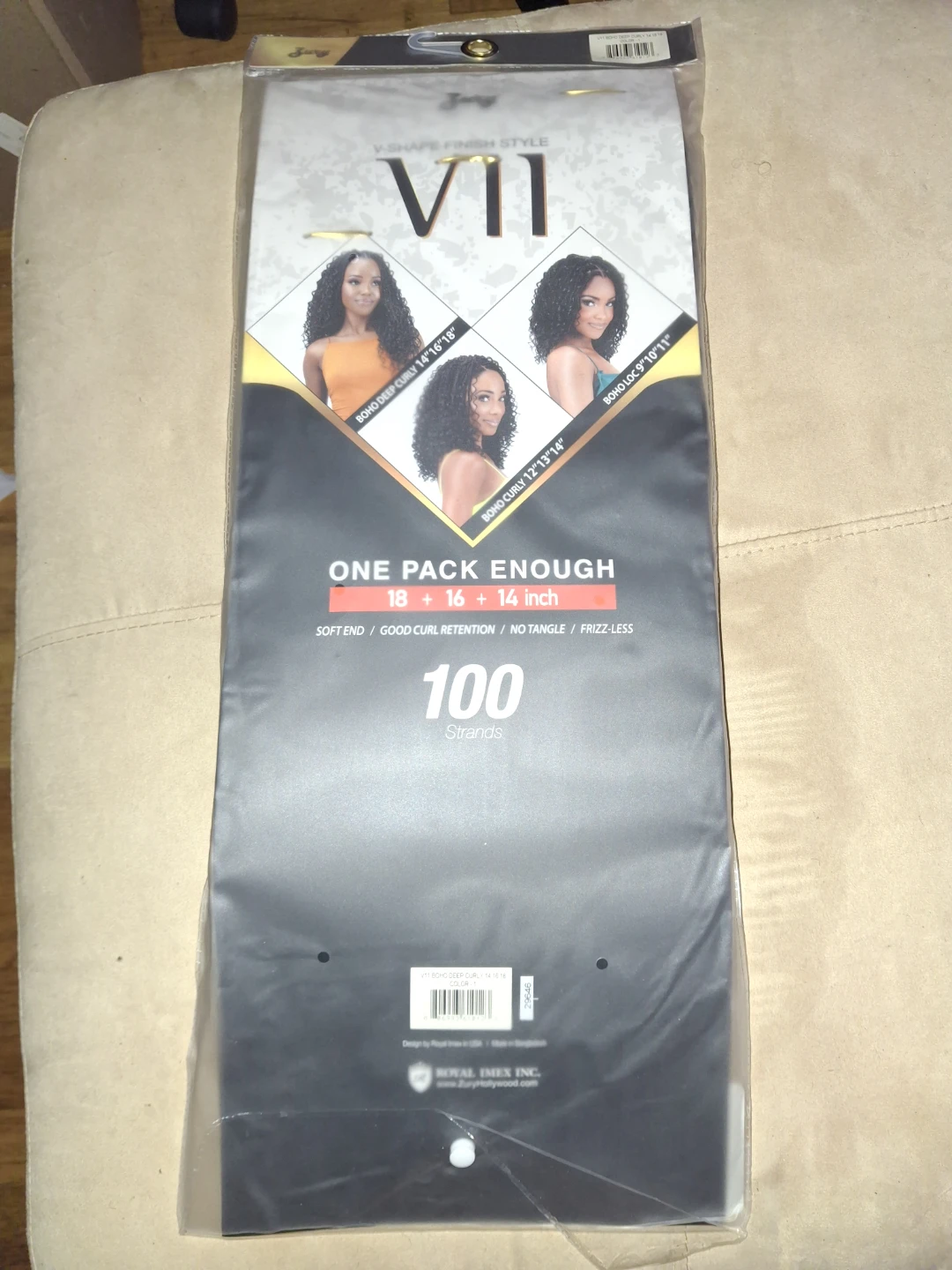 V11 Boho Deep Curly Crochet Braid Hair 18" + 16" + 14" - photo 2