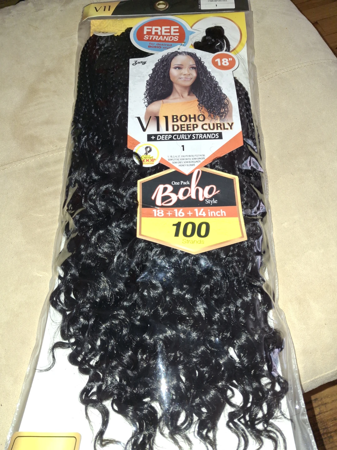 V11 Boho Deep Curly Crochet Braid Hair 18" + 16" + 14" - photo 4