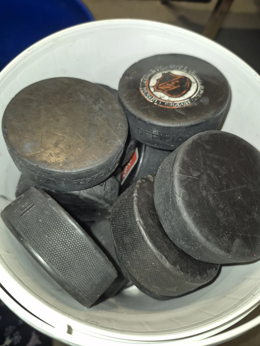 Pail of Hockey Pucks - photo 2