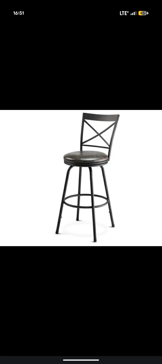 Black Swivel Bar Stools (Set of 2) - photo 2