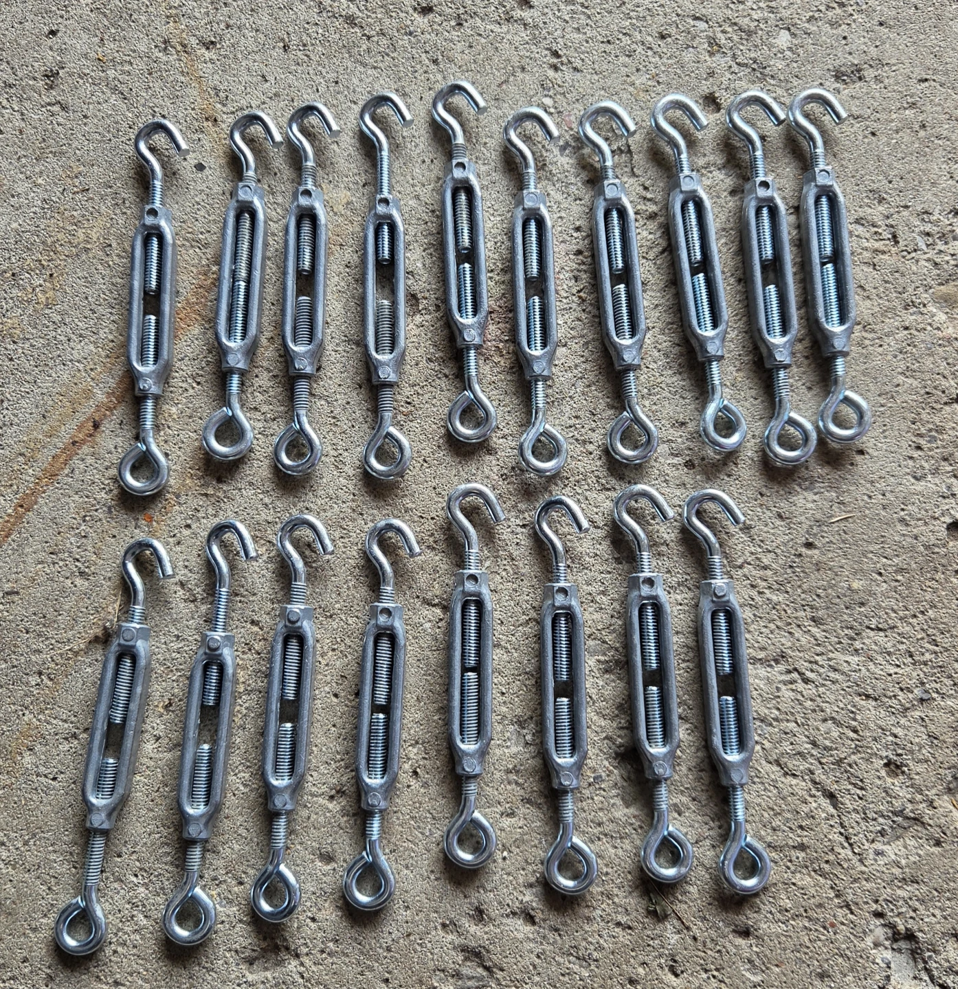 (18Pcs)ONWARD Hook and Eye Turnbuckle - Zinc-Plated