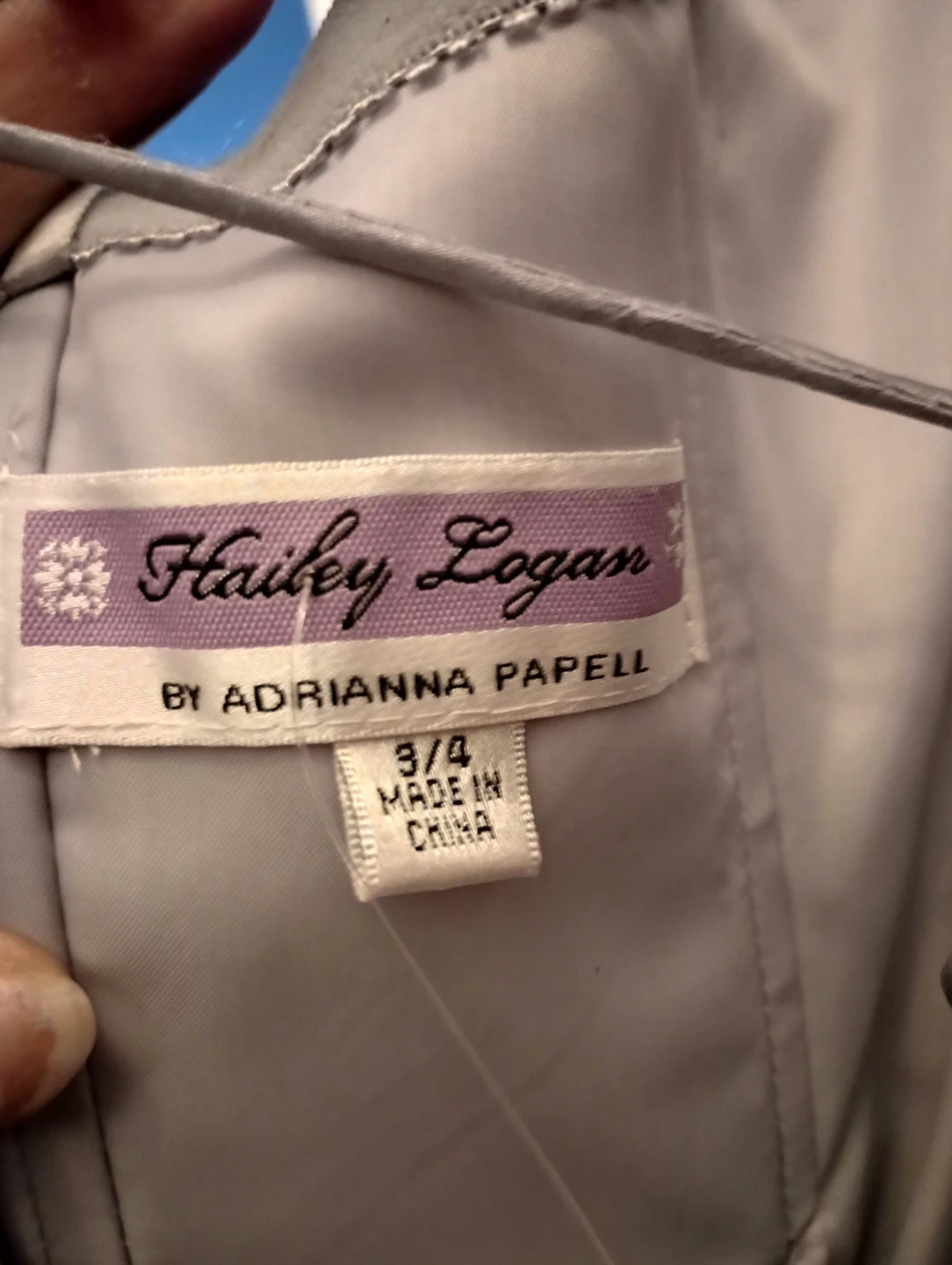 Hailey Logan by Adrianna Papell Silver Strapless Dress Size 9/4