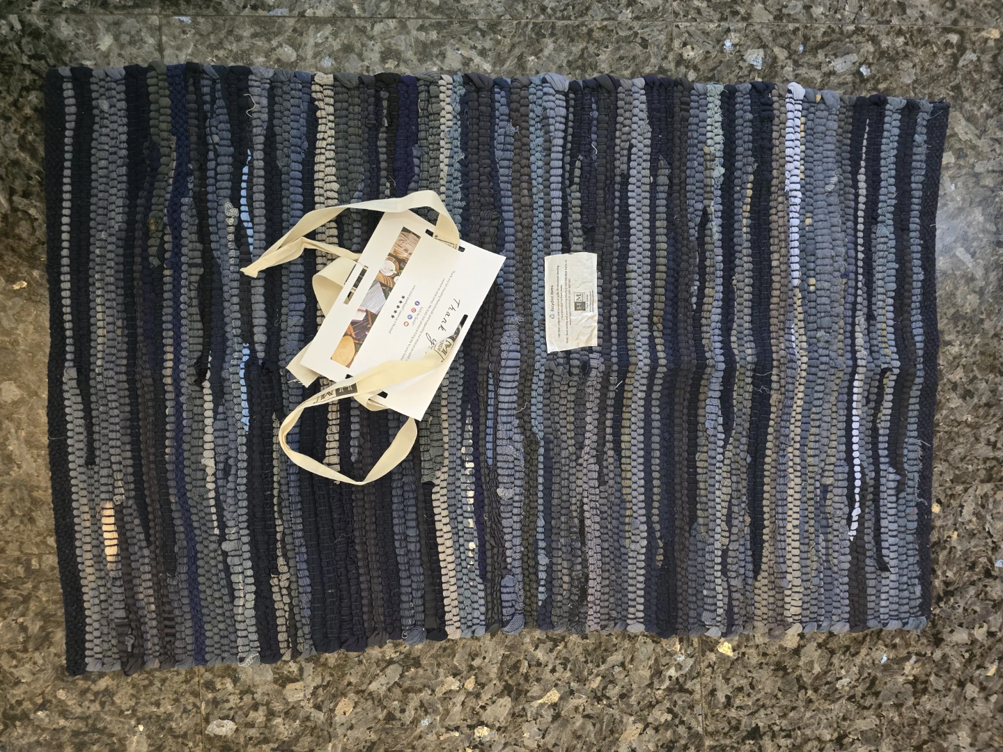 HOMEMONDE Chindi Rugs 20x32in Navy Blue