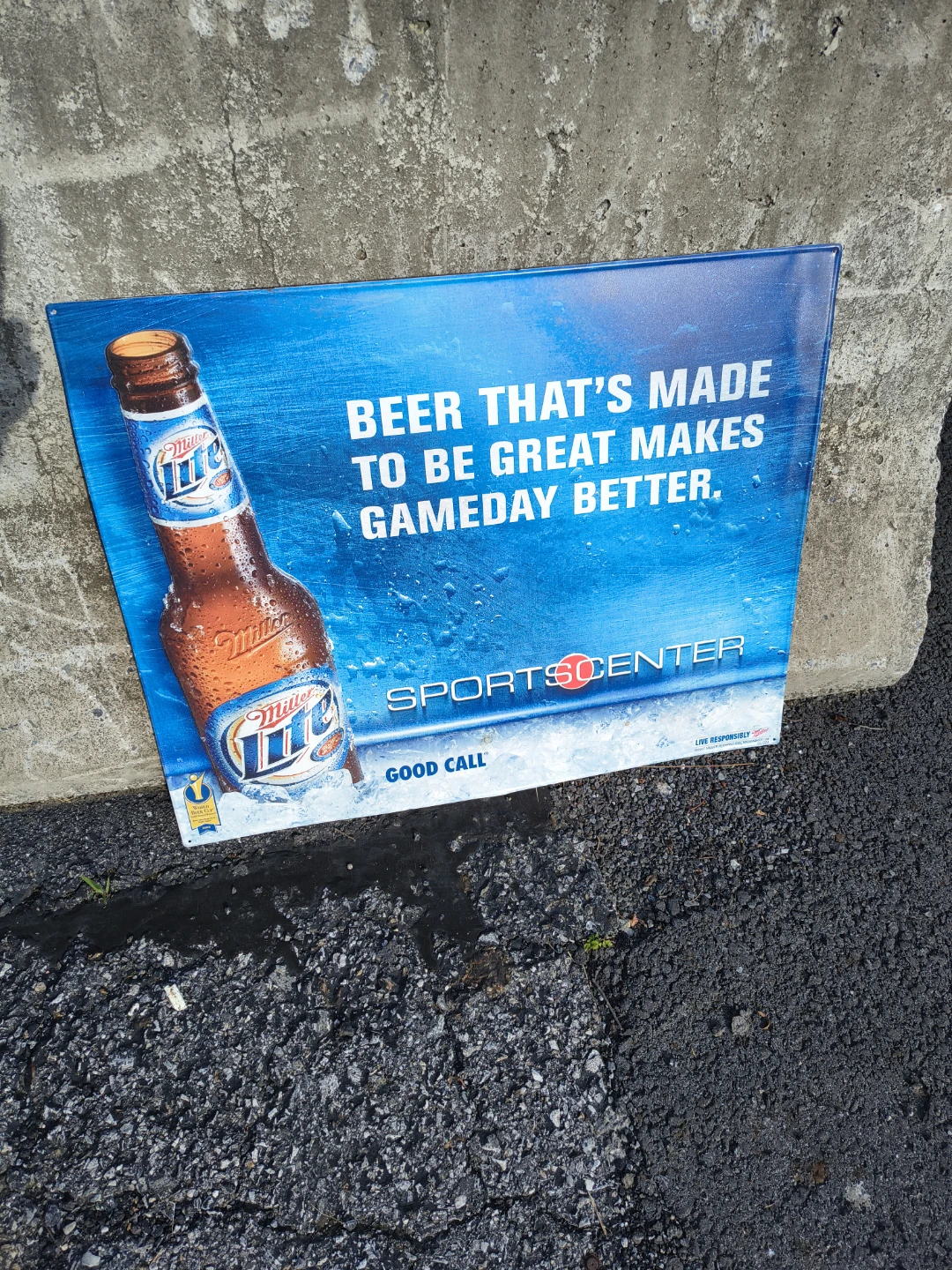 Miller lite metal sign