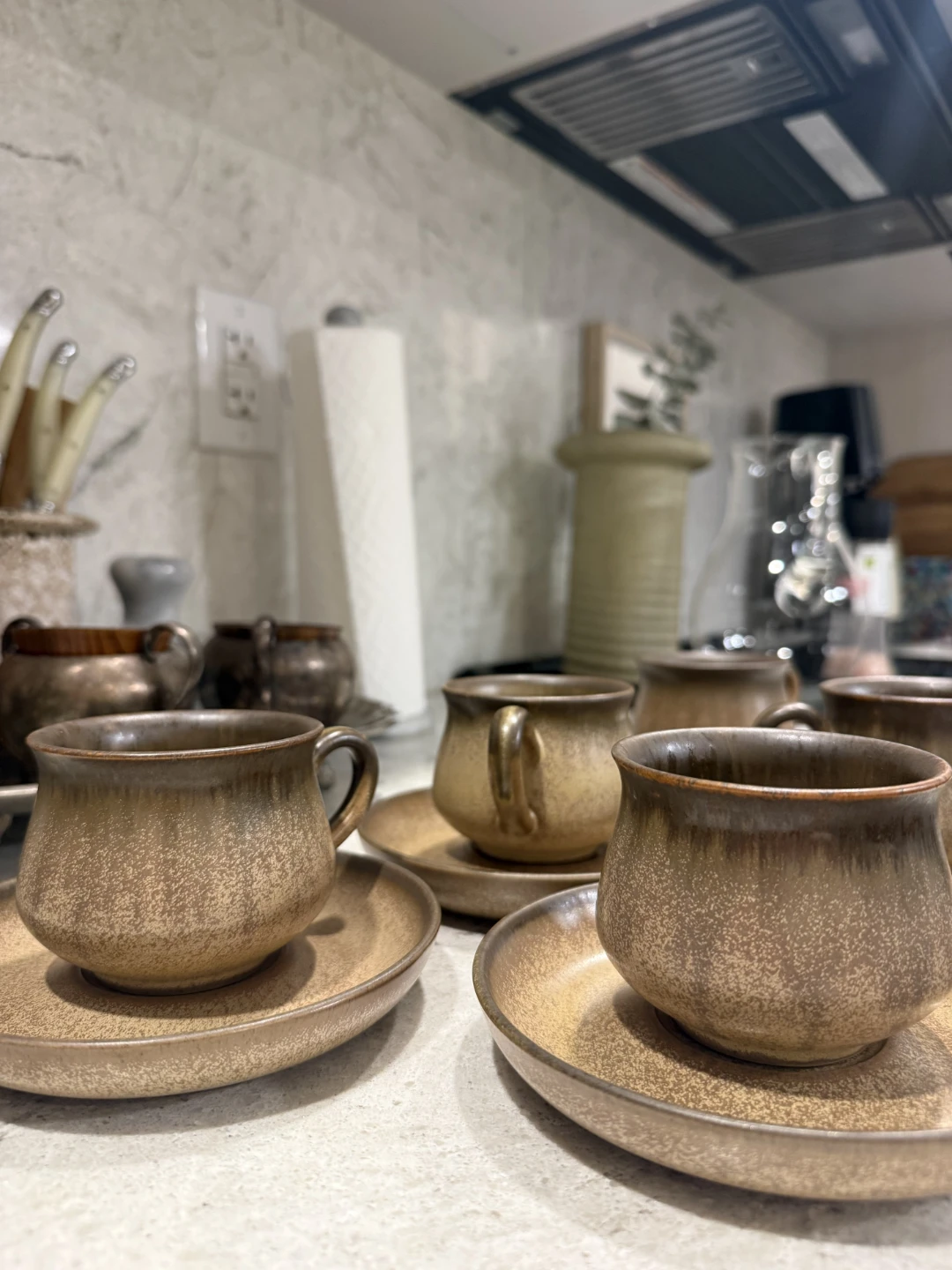 Set of 5 Denby Romany Cups and Saucers