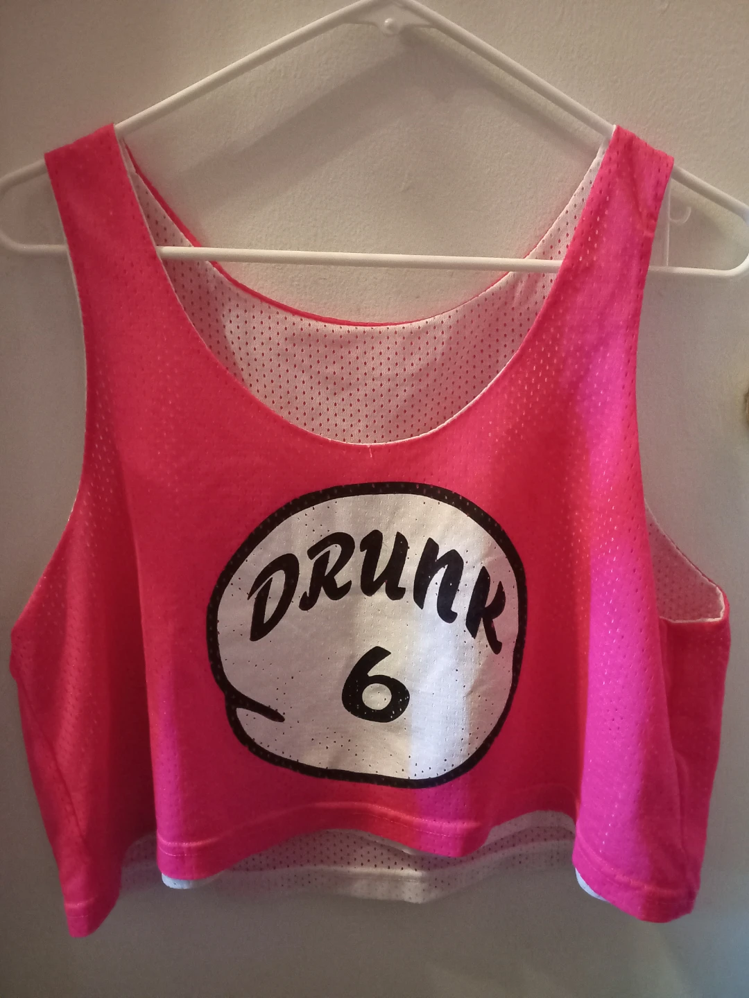 Pink Mesh Crop Tank Top