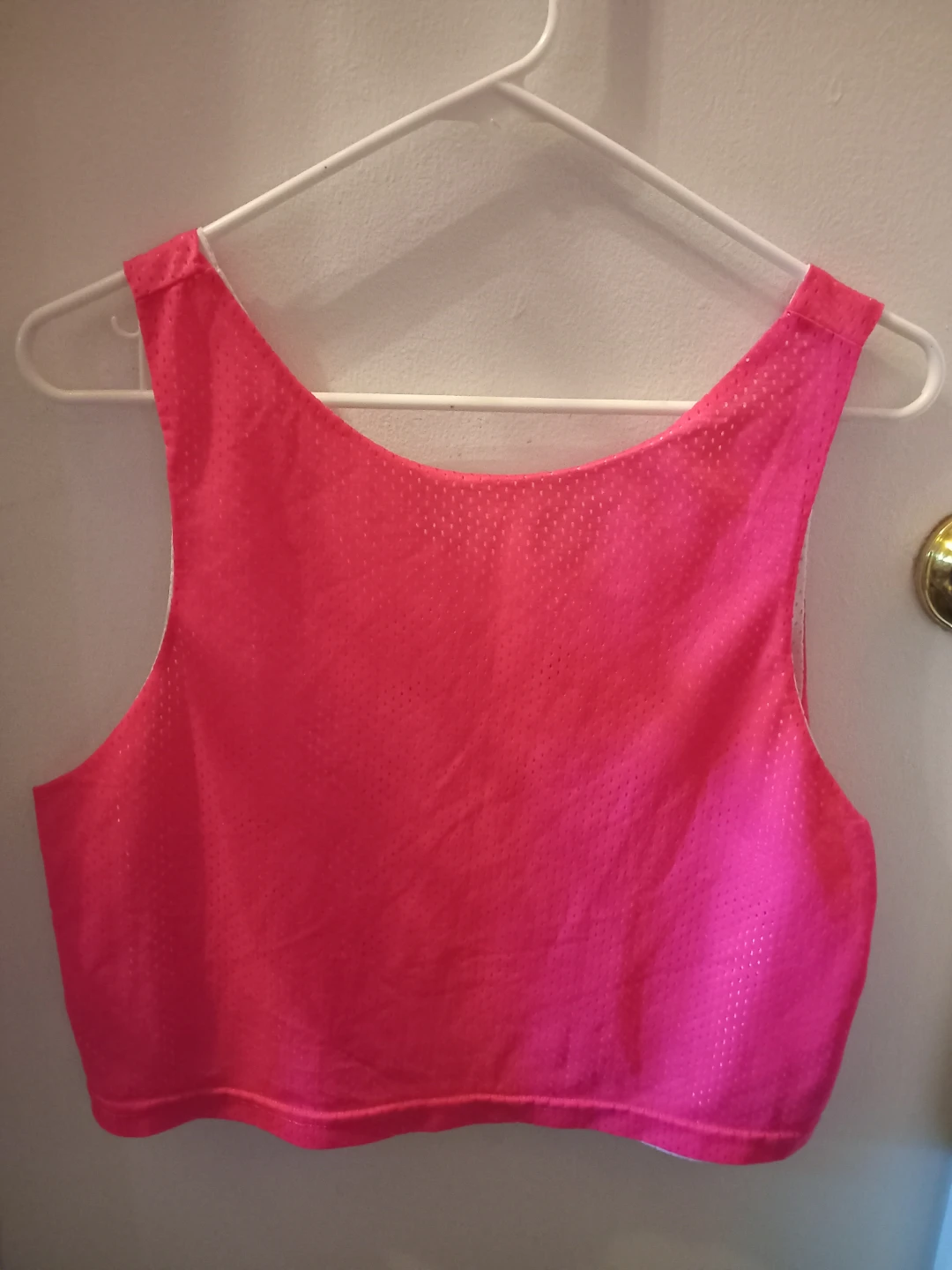 Pink Mesh Crop Tank Top - photo 2