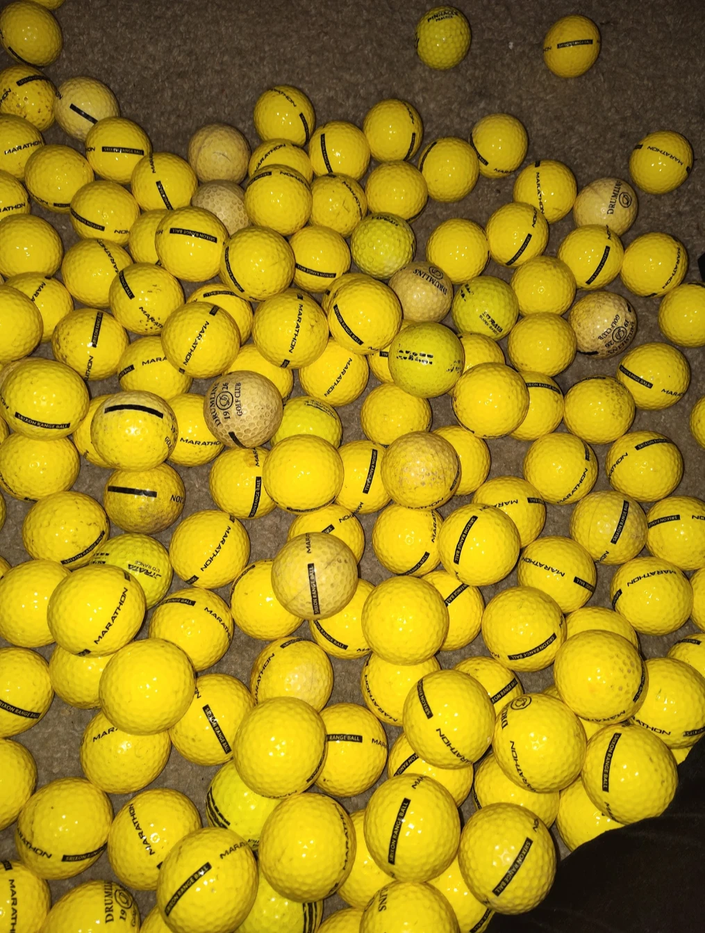 Lot of Yellow Srixon Marathon Golf Balls