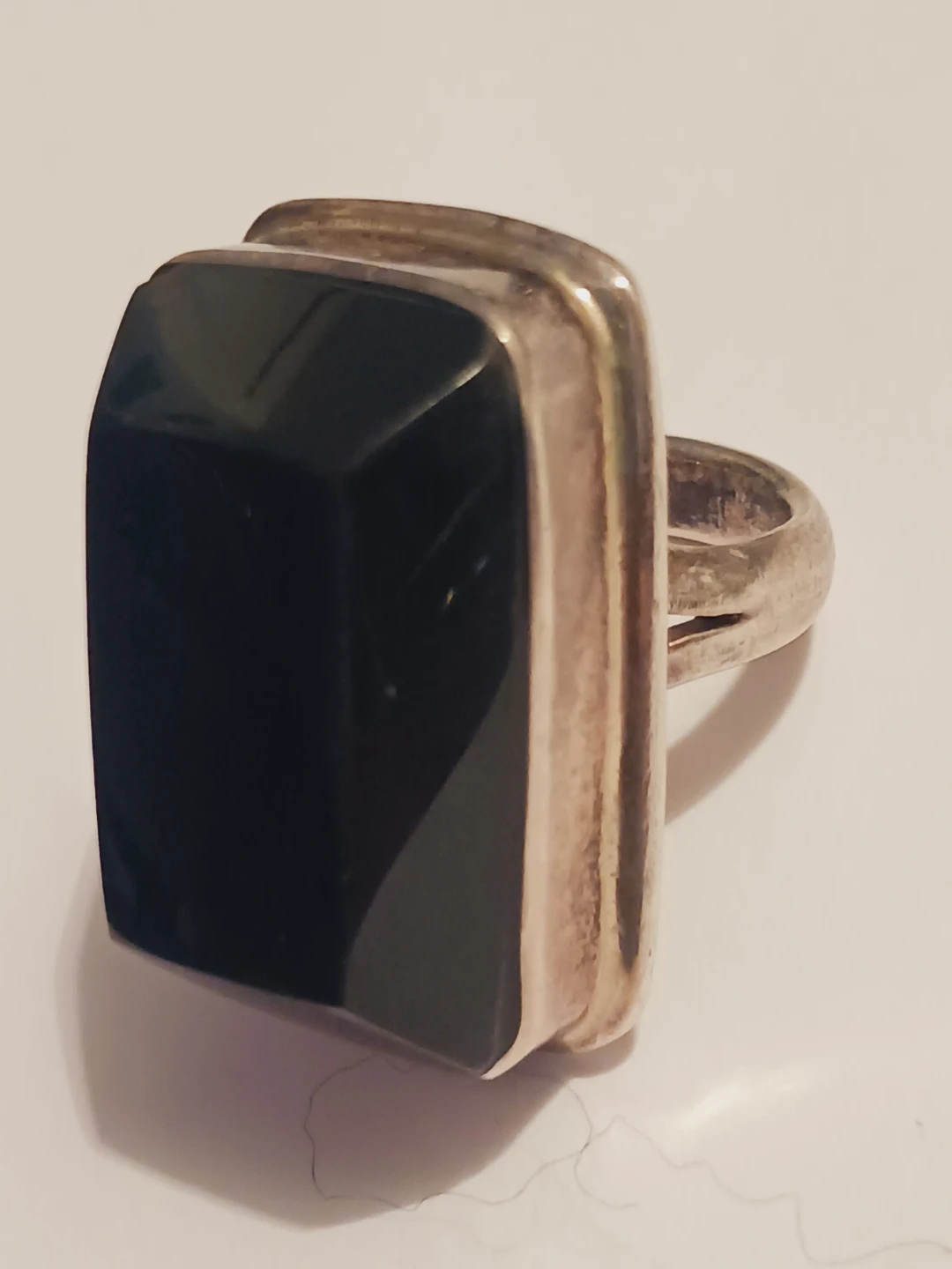 Massive Solid Sterling Silver 925 Black Onyx Ring - photo 3