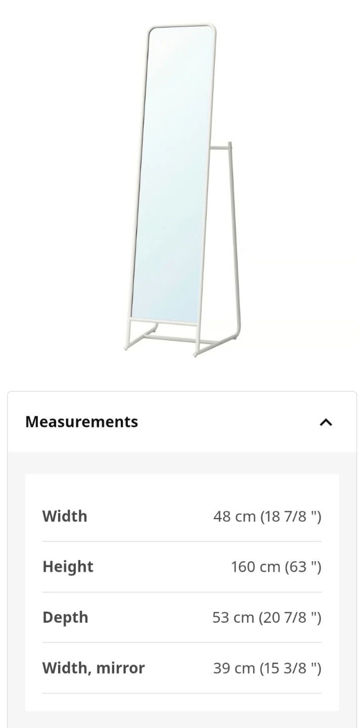 Full length standing mirror with clothes rack - IKEA KNAPPER - photo 3