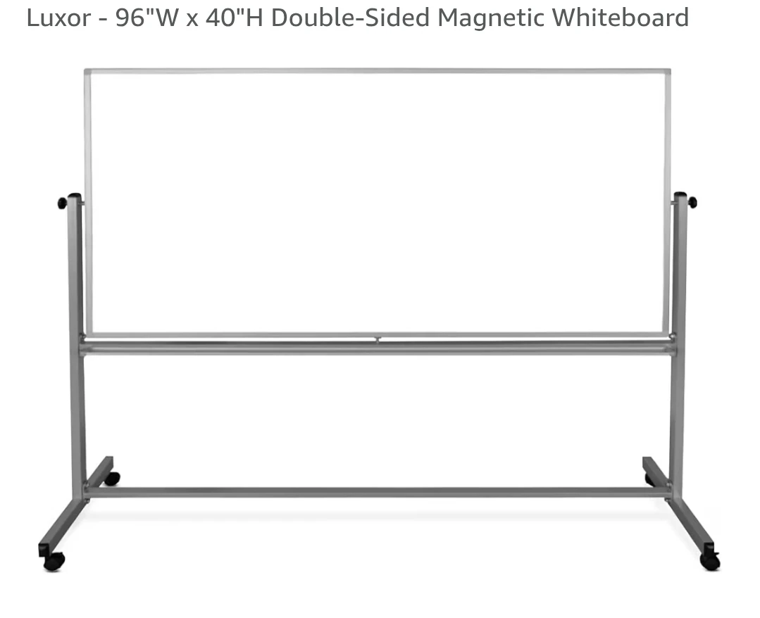 Luxor 96"W x 40"H Double-Sided Magnetic Whiteboard - photo 2