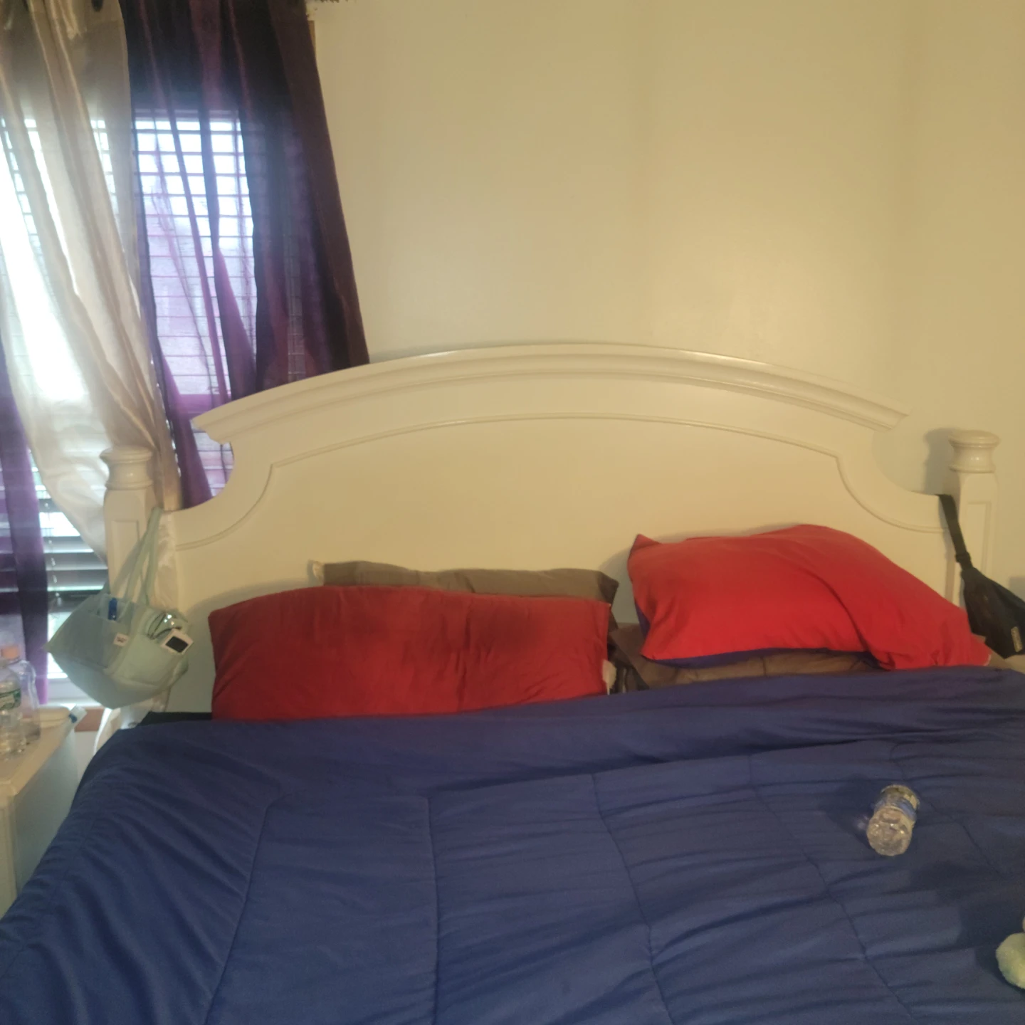 White Solid Wood Bed Frame-King