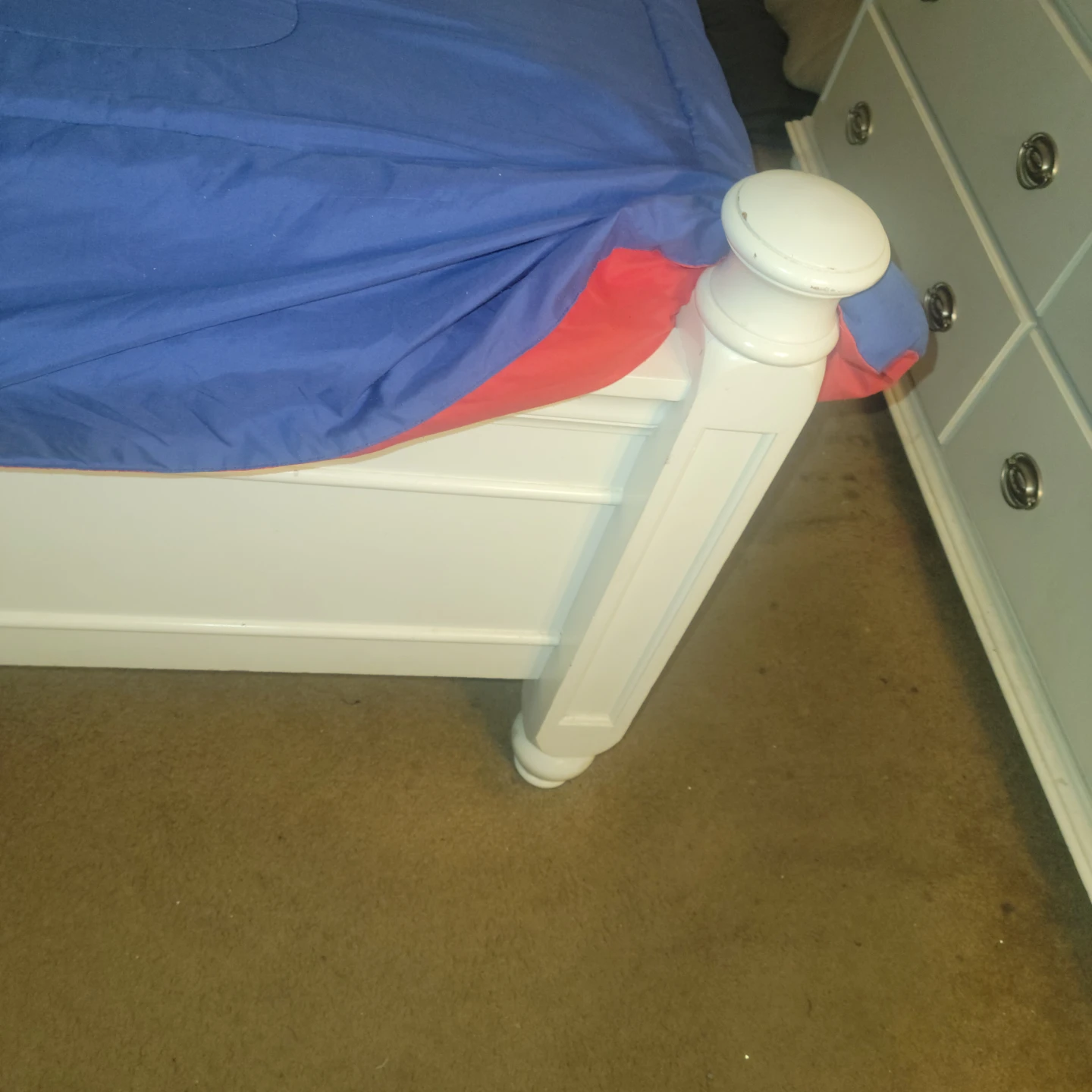 White Solid Wood Bed Frame-King - photo 2