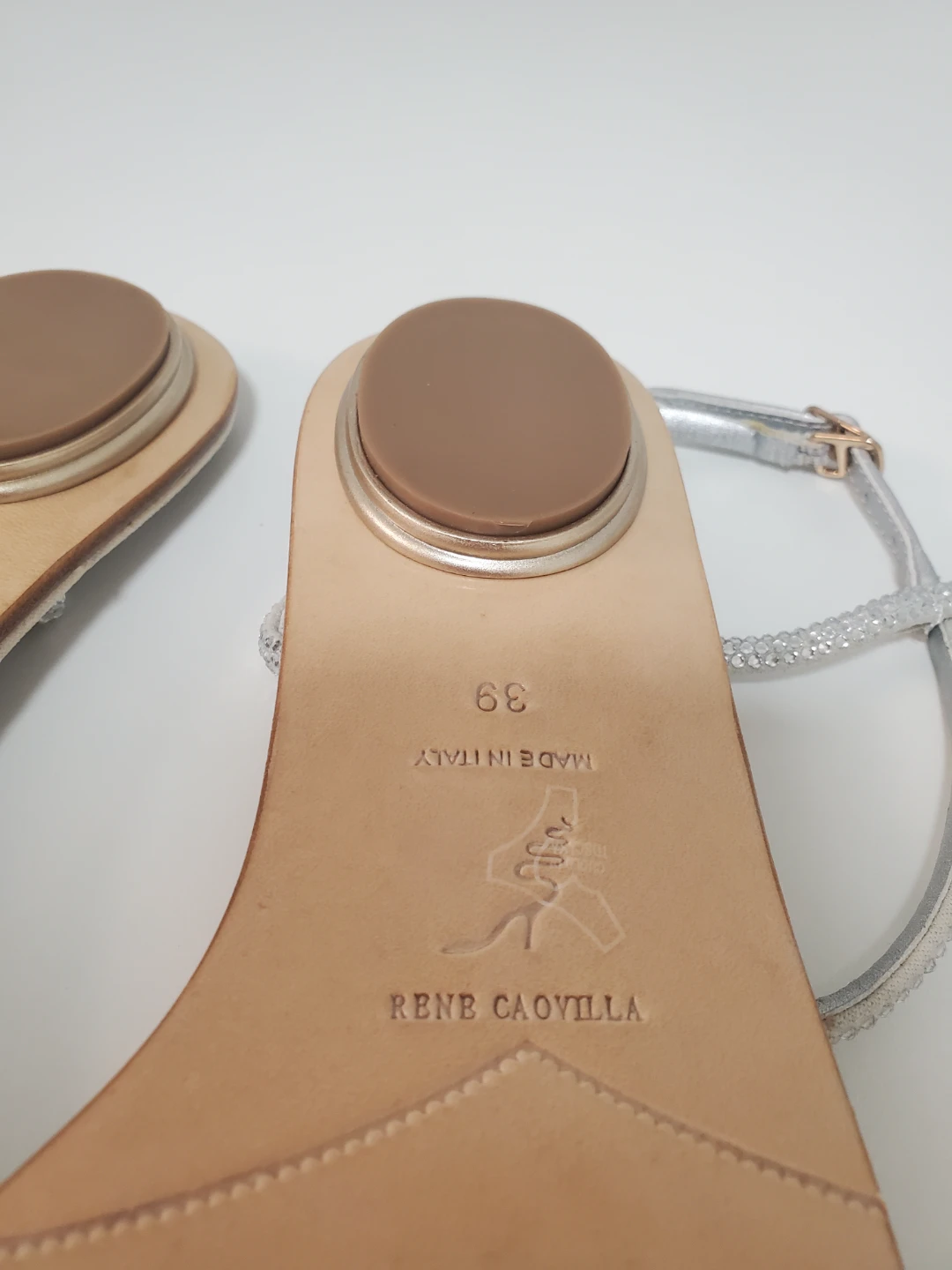 Rene Caovilla Silver Embellished Thong Sandals - photo 4