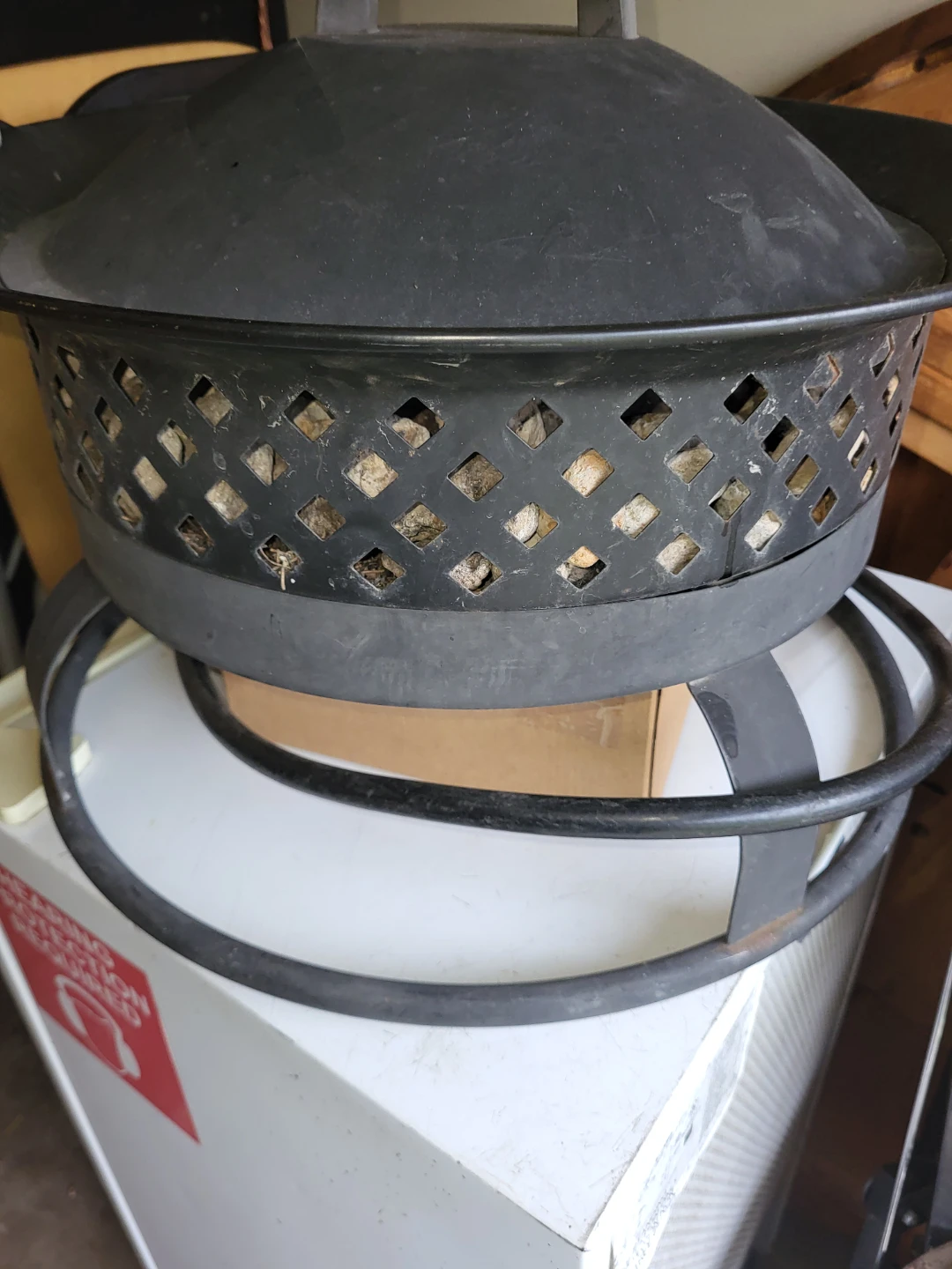 Black Propane Fire Pit with Lid and Hose - photo 2