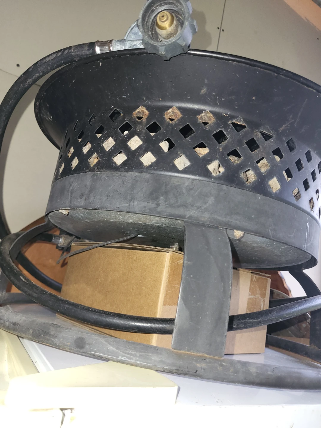 Black Propane Fire Pit with Lid and Hose - photo 3