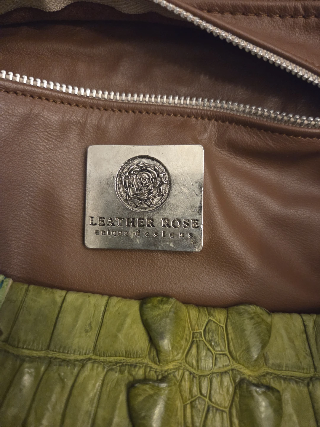 Leather Rose Crocodile & Ostrich Skin Clutch - photo 4