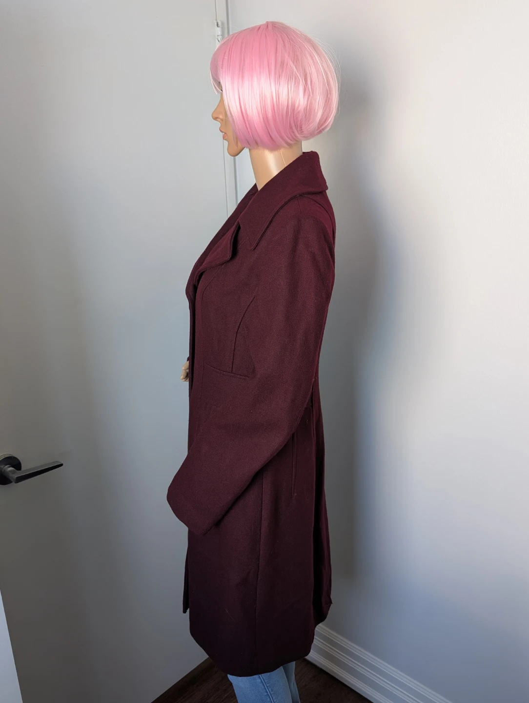 Anne Klein Burgundy-Plum Wool Blend Coat - photo 2