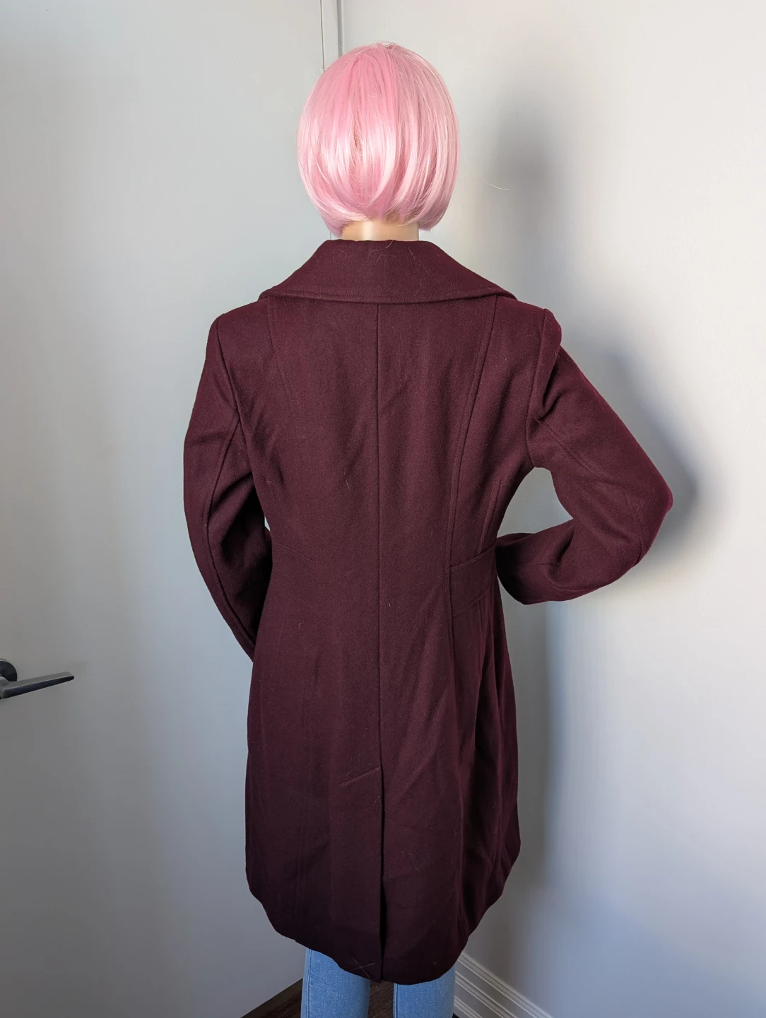 Anne Klein Burgundy-Plum Wool Blend Coat - photo 3