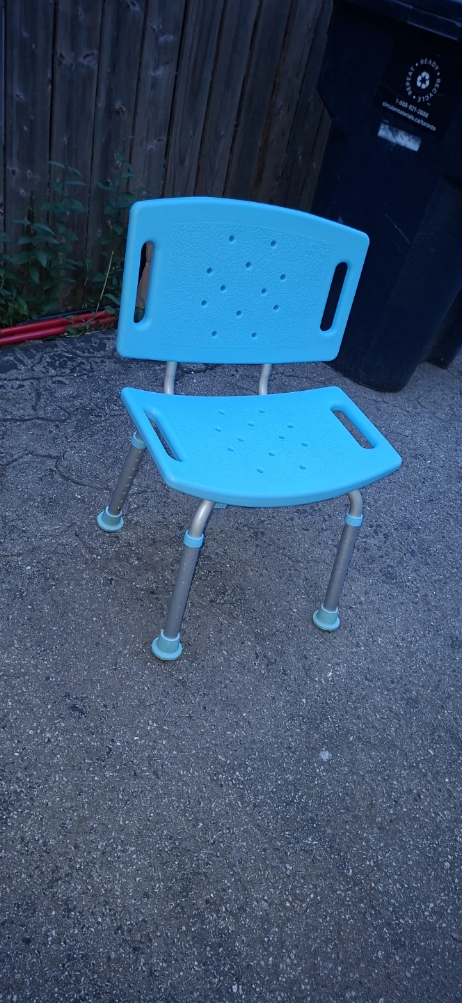Blue Shower Chair with Back - photo 2