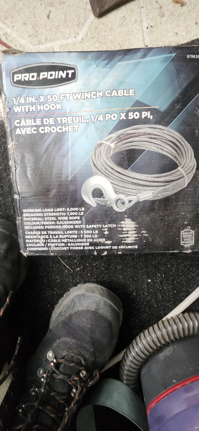 50 FT Winch Cable with Hook