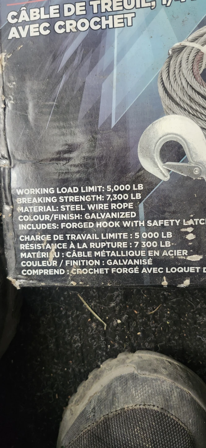 50 FT Winch Cable with Hook - photo 2