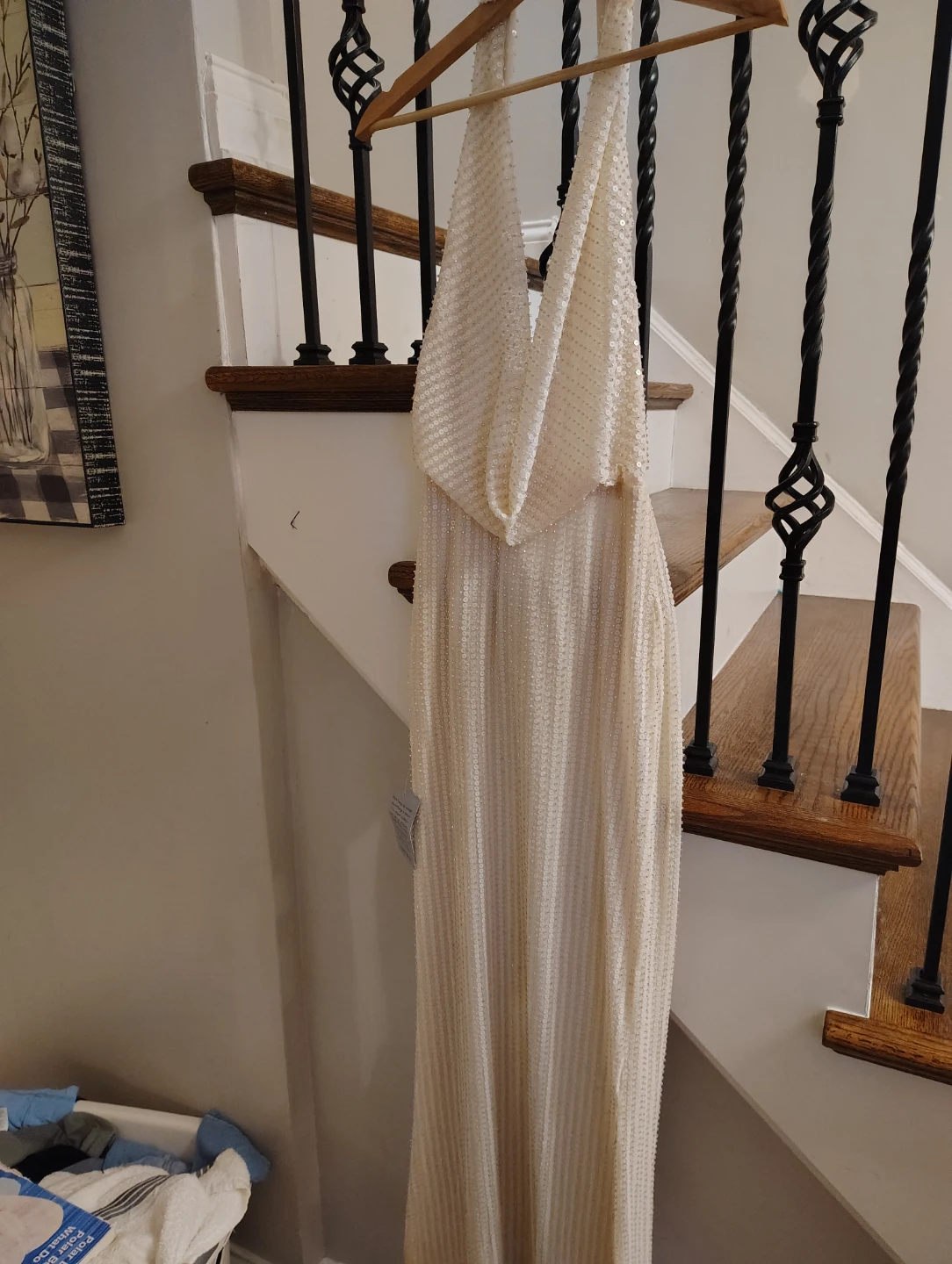 Elegant woman's cream color gown from Norstroms - photo 2