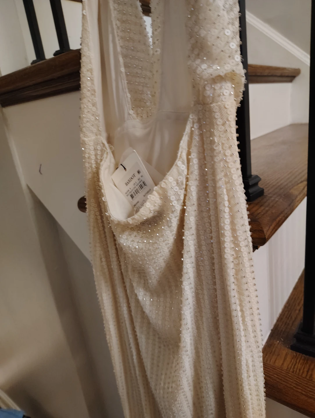 Elegant woman's cream color gown from Norstroms - photo 3