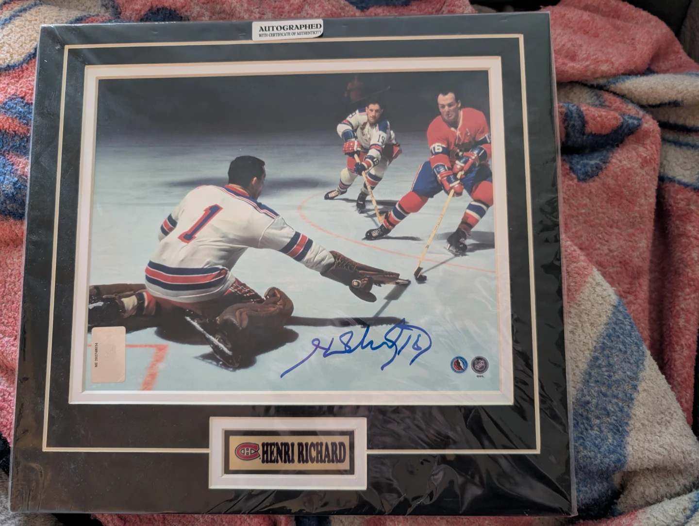 Autographed Henri Richard Montreal Canadiens Photo with COA