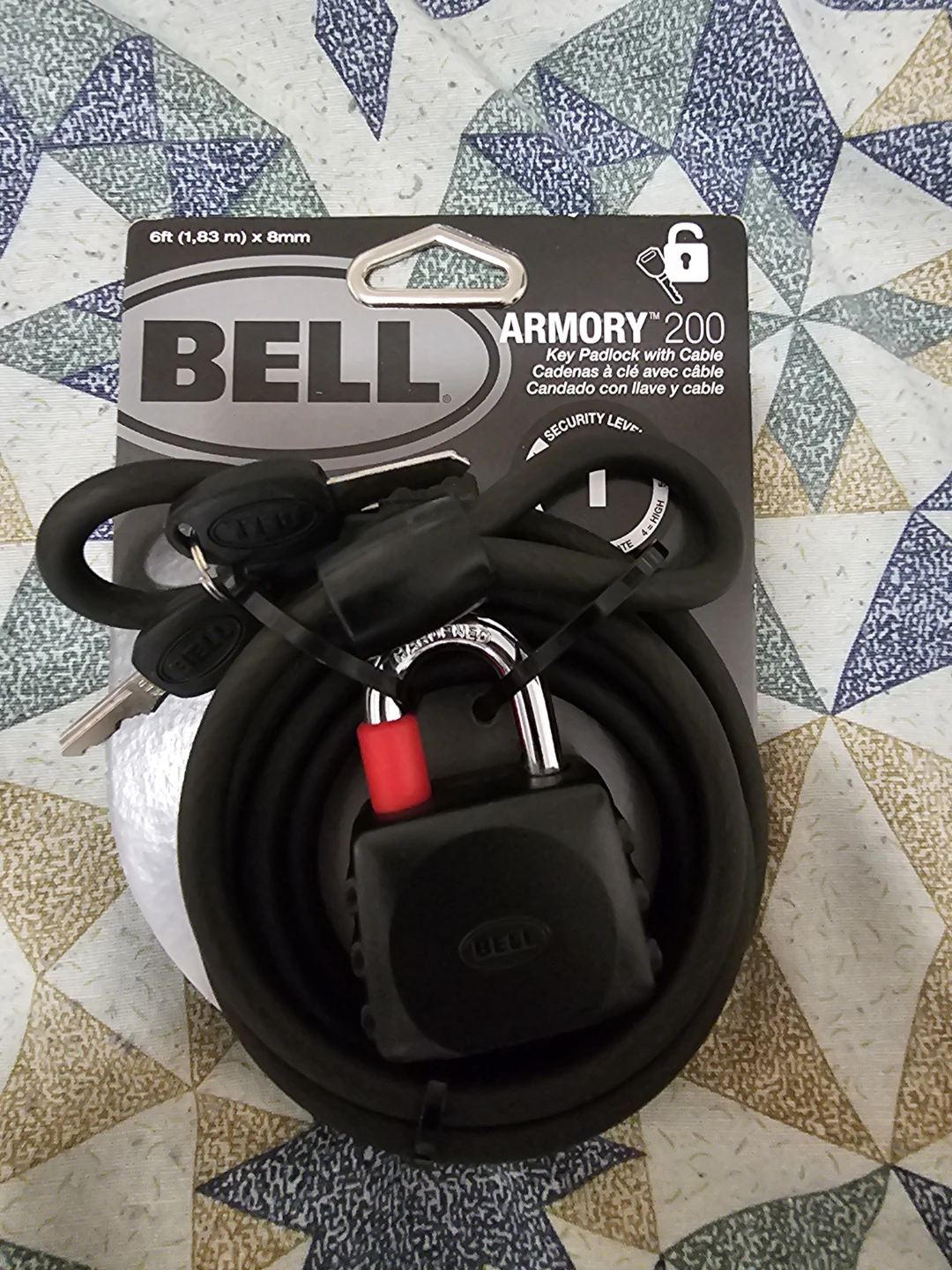 Bell Armory 200 Key Padlock with Cable