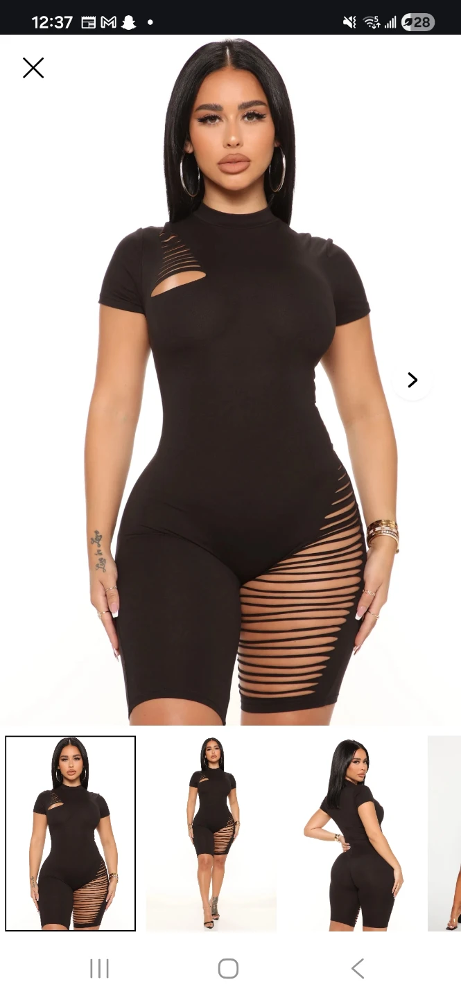 Fashion Nova Keep On Slashing Romper - Black - Size 2X - photo 5