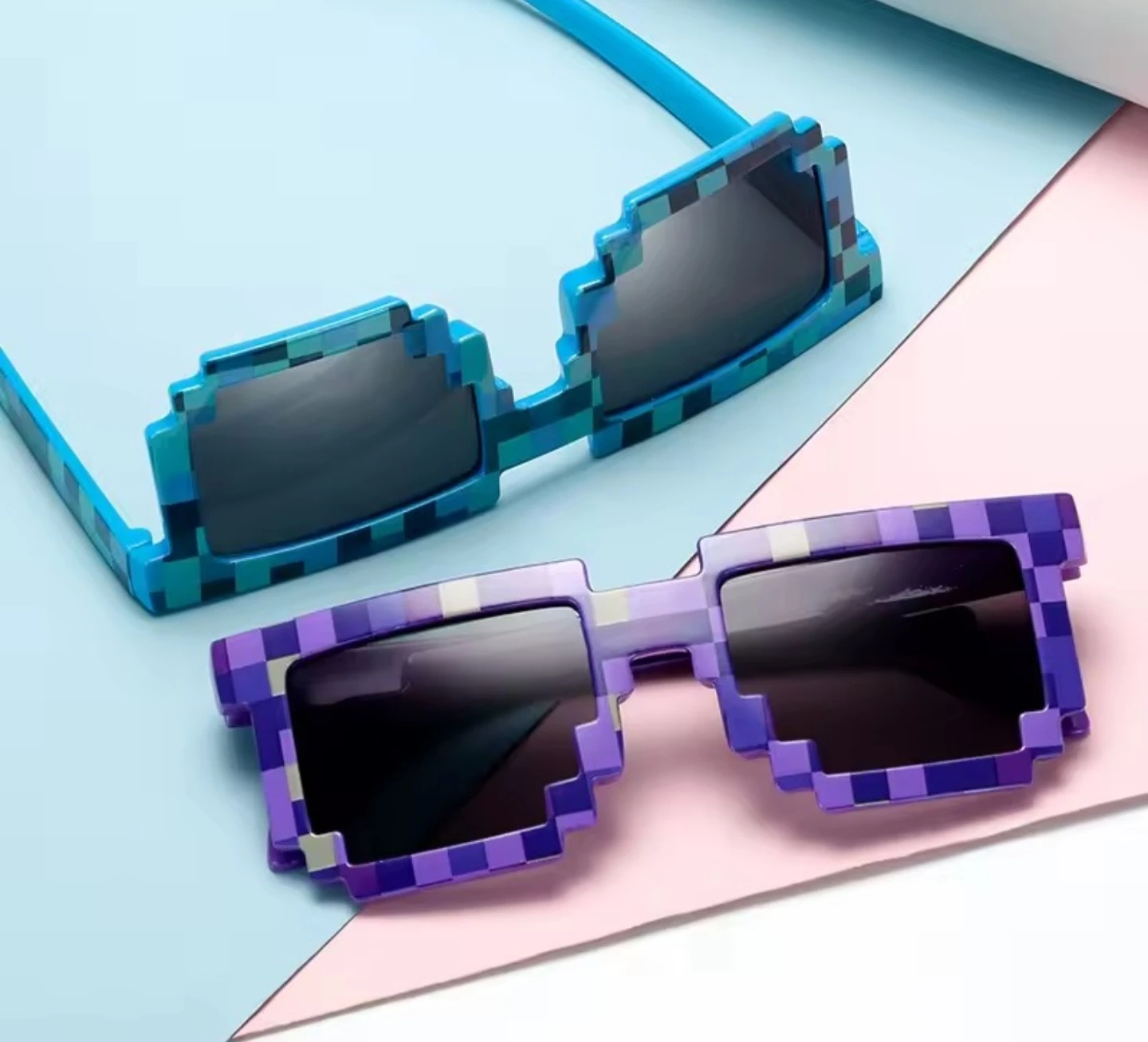 Pixelated Sunglasses - Yellow Checkered