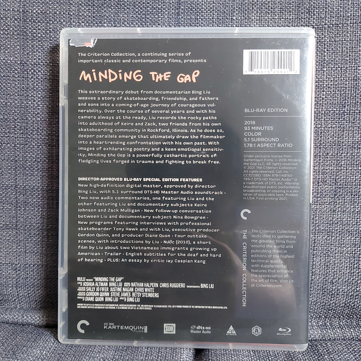 Minding the Gap Blu-Ray criterion collection. - photo 2