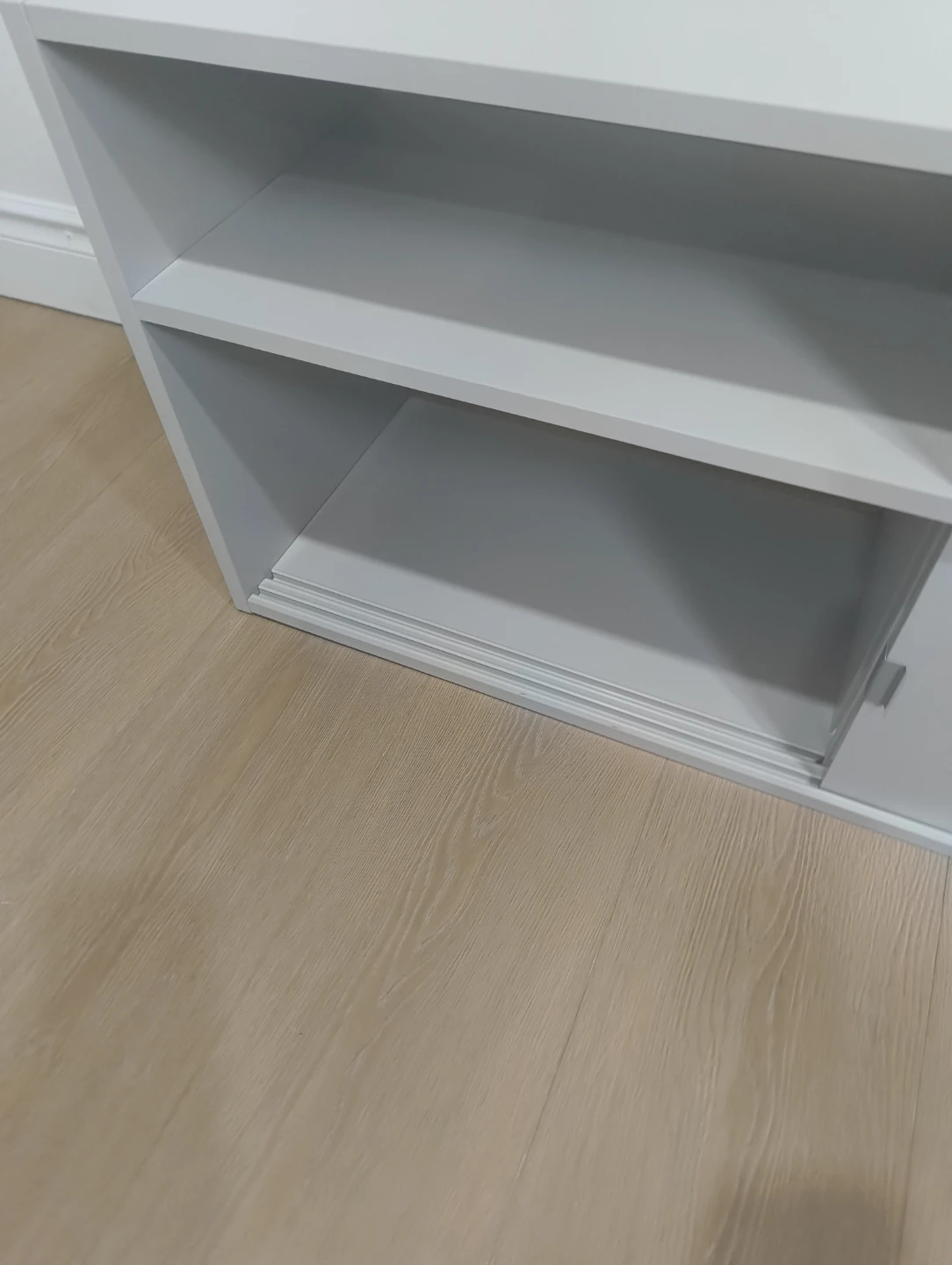 White Media Console with Sliding Doors - photo 2