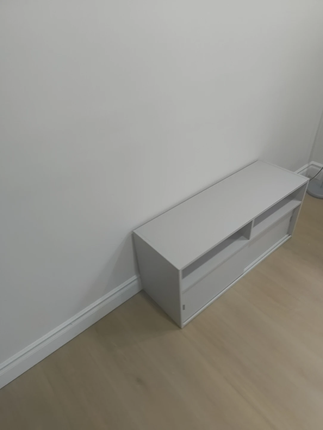White Media Console with Sliding Doors - photo 3