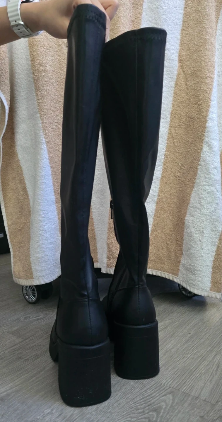 Black Platform Knee-High Boots - photo 5