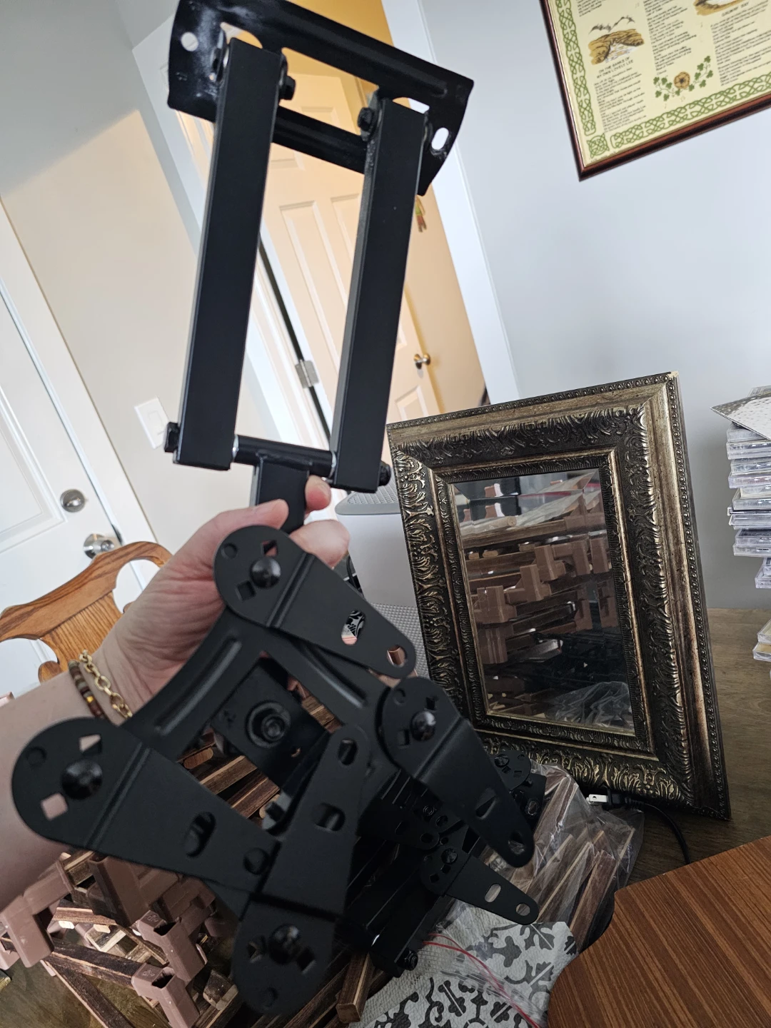 2 Black Articulating TV Wall Mount Brackets