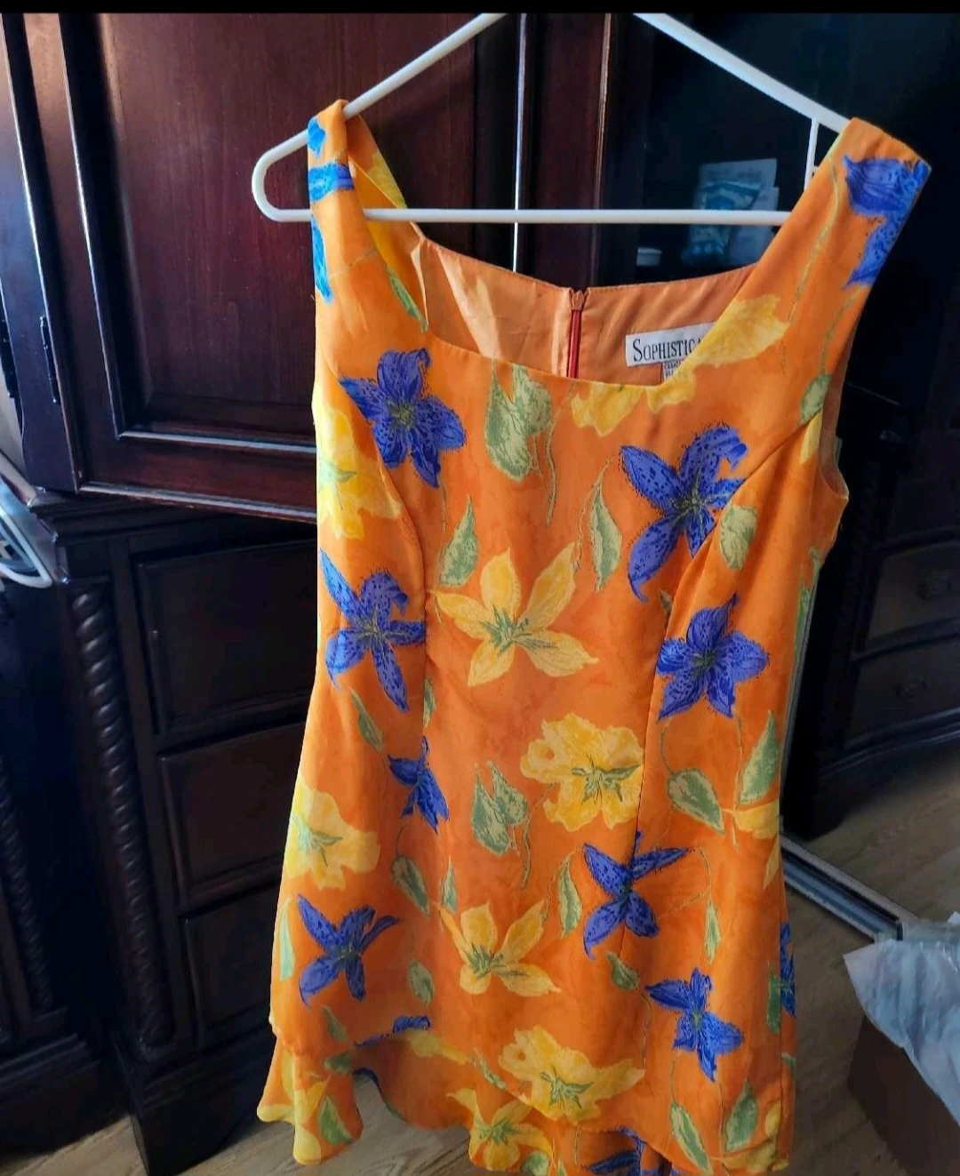 Sophisticate Women's Floral Orange Dress