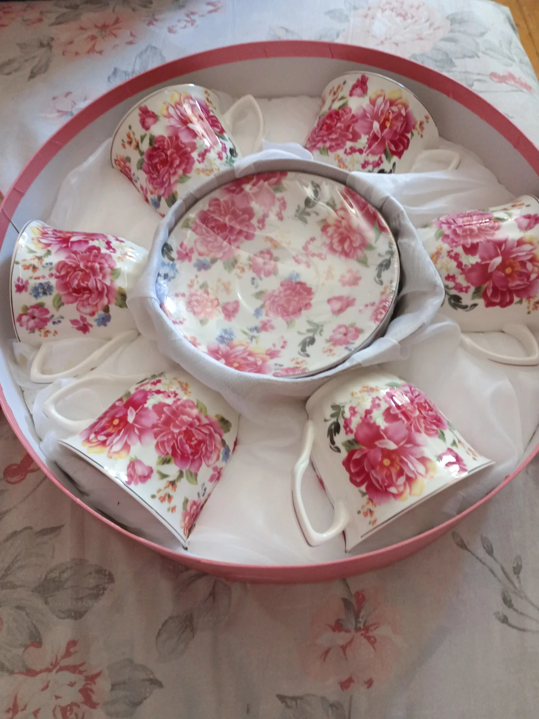 Set of 5 Teacups with Saucer