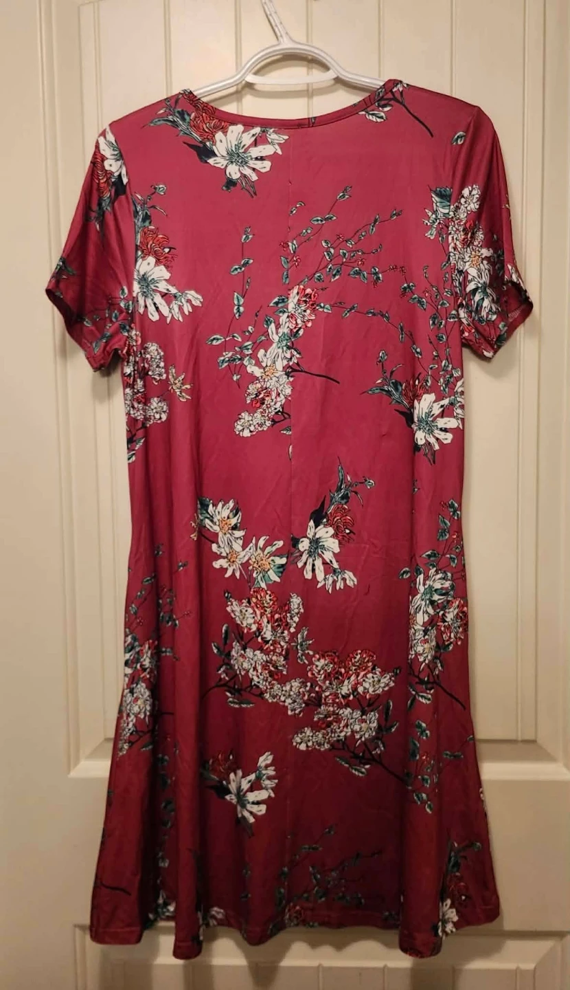 Women's Short Sleeve Floral Print Dress - photo 2
