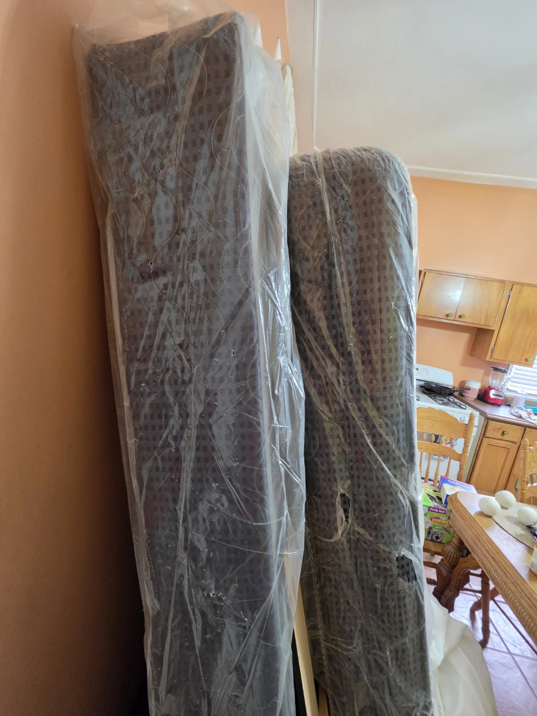 Queen Size Bed w/ mattress still in plastic cover
